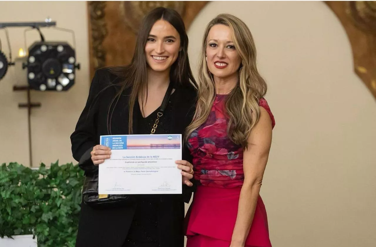 Alicia Jiménez en el acto de reconocimiento efectuado en la localidad onubense de El Rompido