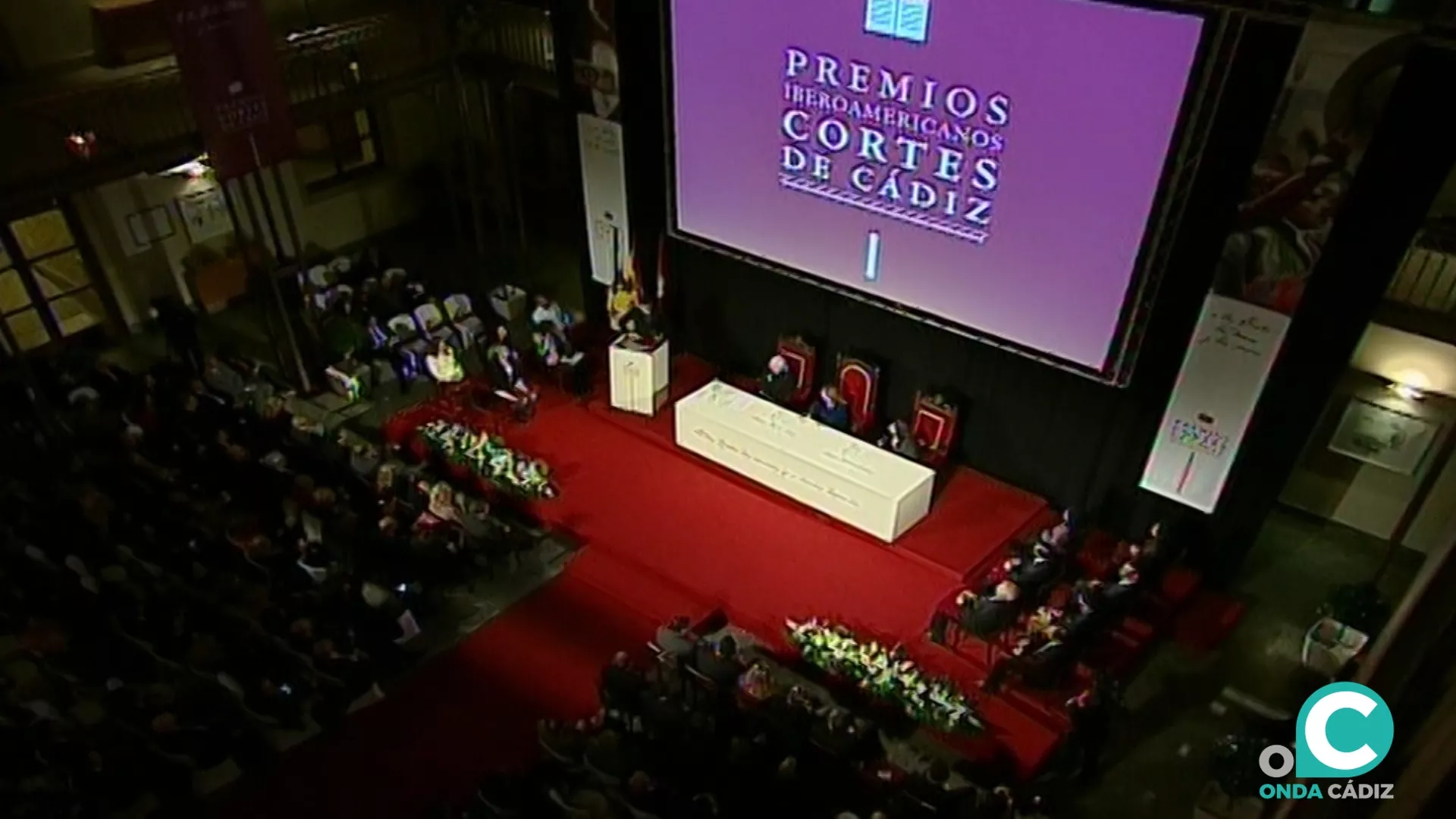 Imagen de archivo de la gala de entrega de los Premios Cortes de Cádiz. Imagen de archivo de la gala de entrega de los Premios Cortes de Cádiz.