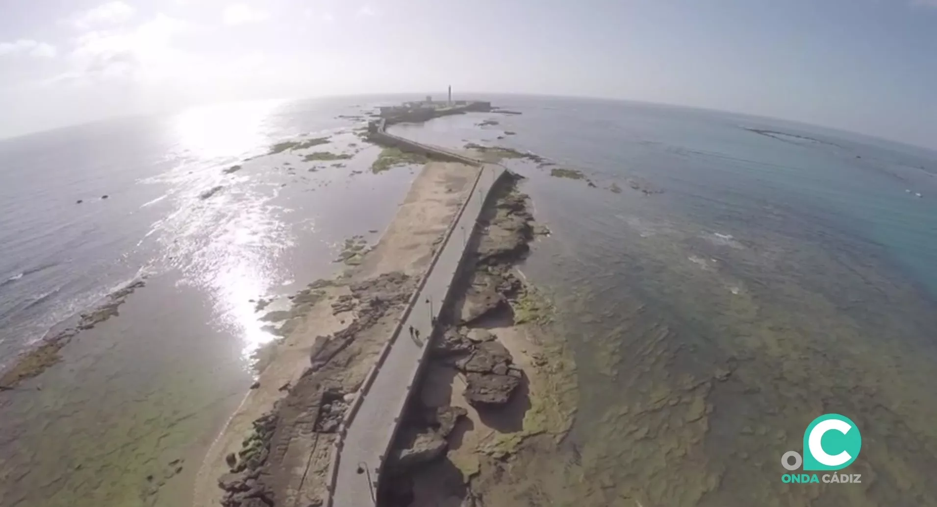 Imagen aérea del Castillo San Sebastián en La Caleta.