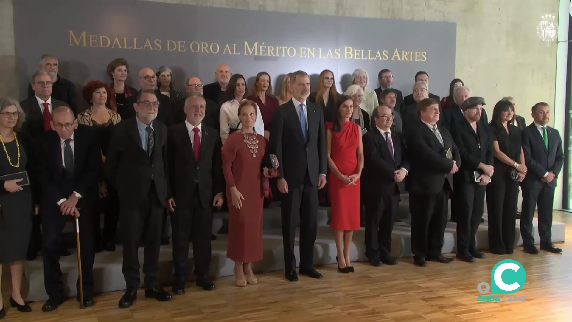 Foto grupal de la entrega de las Medallas de Oro al Mérito en las Bellas Artes de 2021