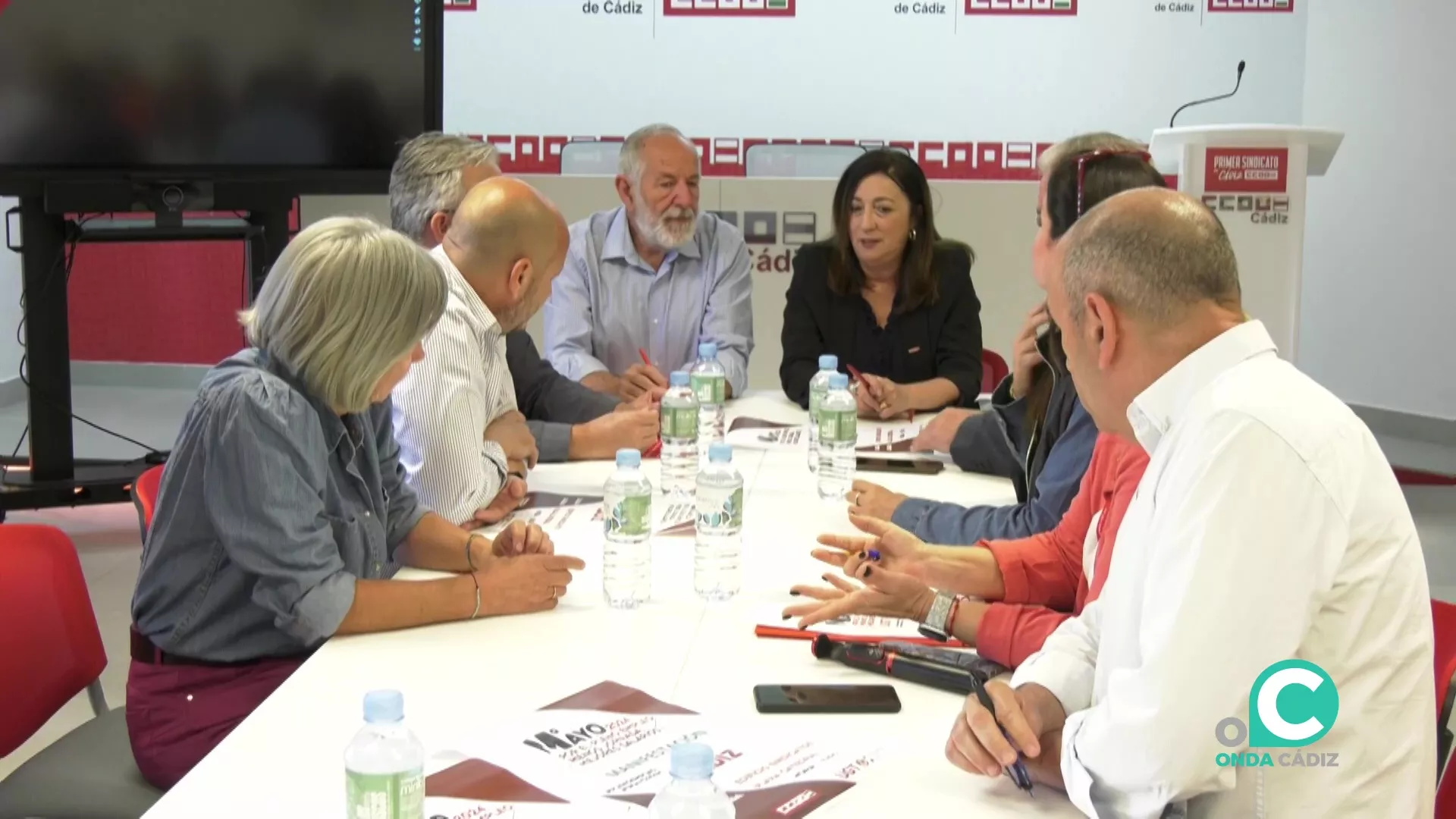 Encuentro de CCOO y UGT con representantes de IU y Sumar en la provincia de Cádiz. 