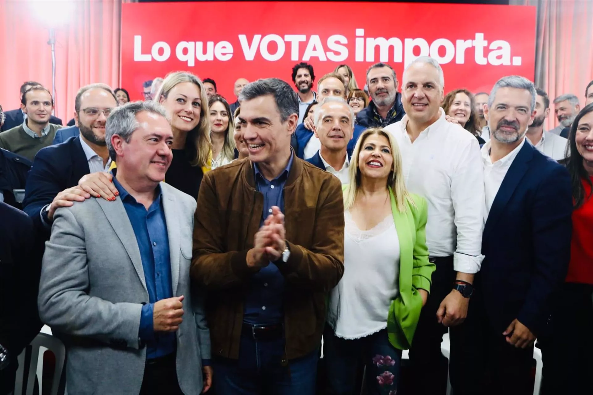 Pedro Sánchez arropa a los candidatos del PSOE en la provincia en las pasadas elecciones de 2023