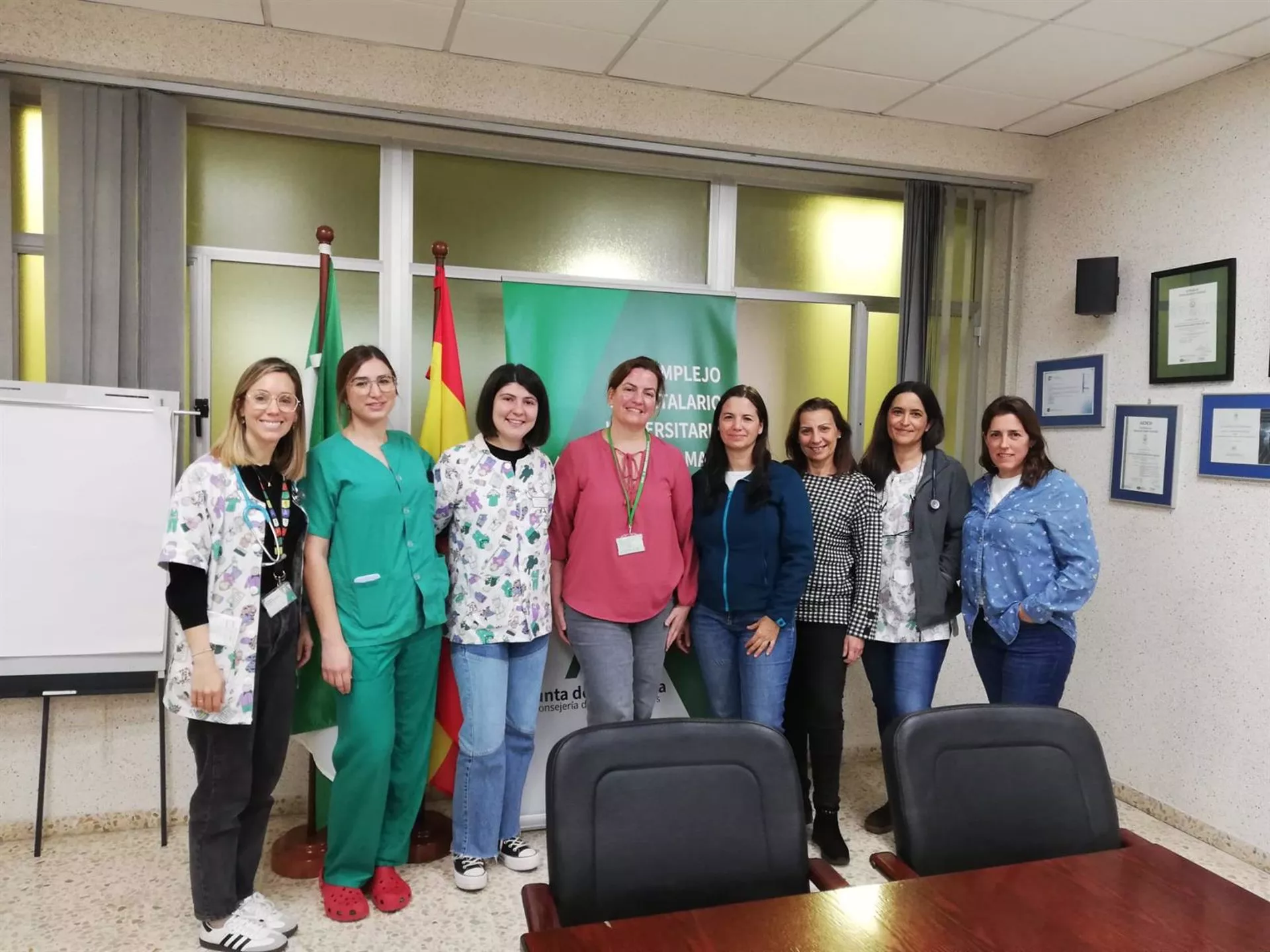 Profesionales de las Comisiones de Lactancia de los hospitales de Jerez de la Frontera y del Puerta del Mar de Cádiz en una reunión de trabajo