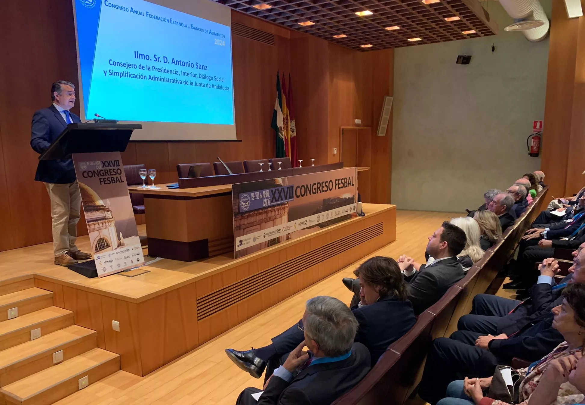 Antonio Sanz, en su participación en el XXVII Congreso de la Federación de Bancos de Alimentos de España.