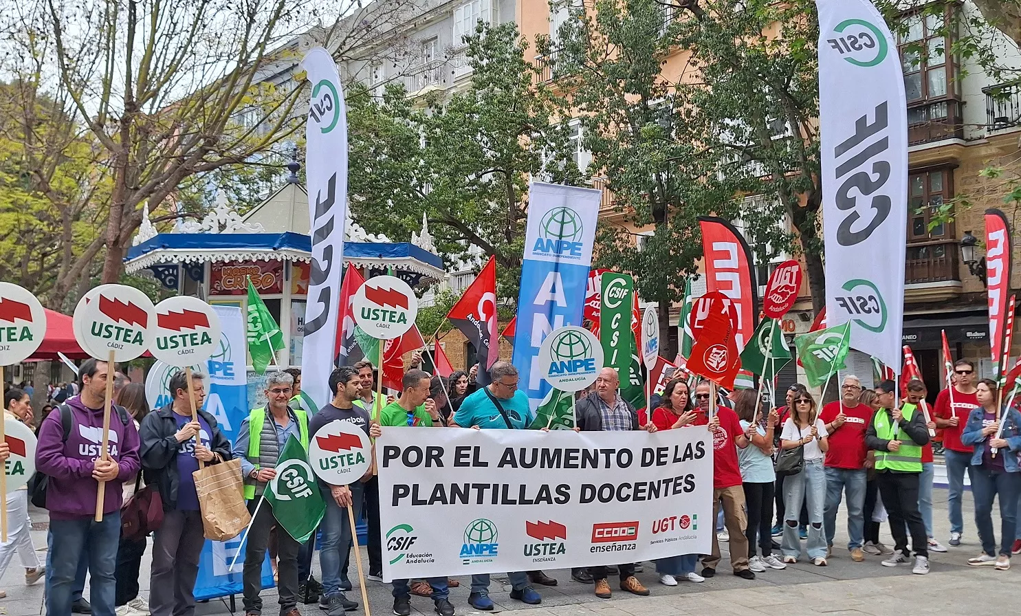 Detalle de la manifestación en la plaza de Mina 