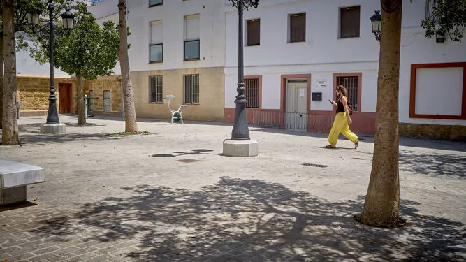 La plaza José Macías Rete donde se sitúa el albegue municipal