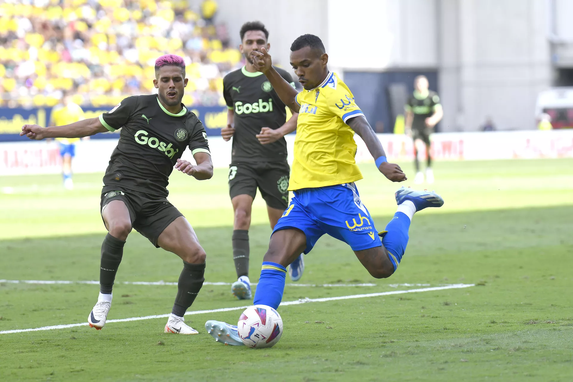 Imagen del partido Cádiz CF-Girona de la ida disputado en la Mirandilla