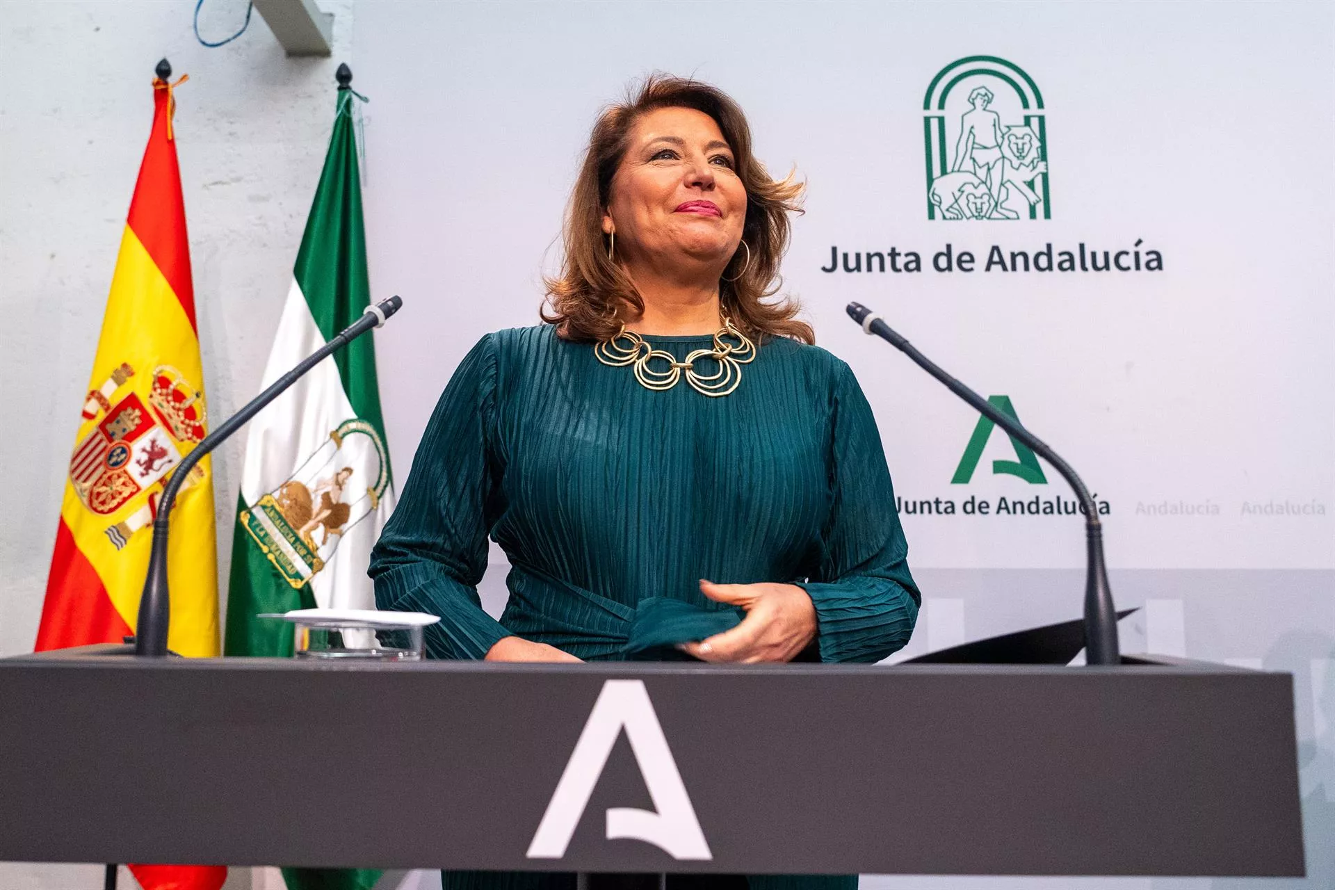 La consejera de Agricultura, Pesca, Agua y Desarrollo Rural, Carmen Crespo, durante una rueda de prensa en una imagen de archivo