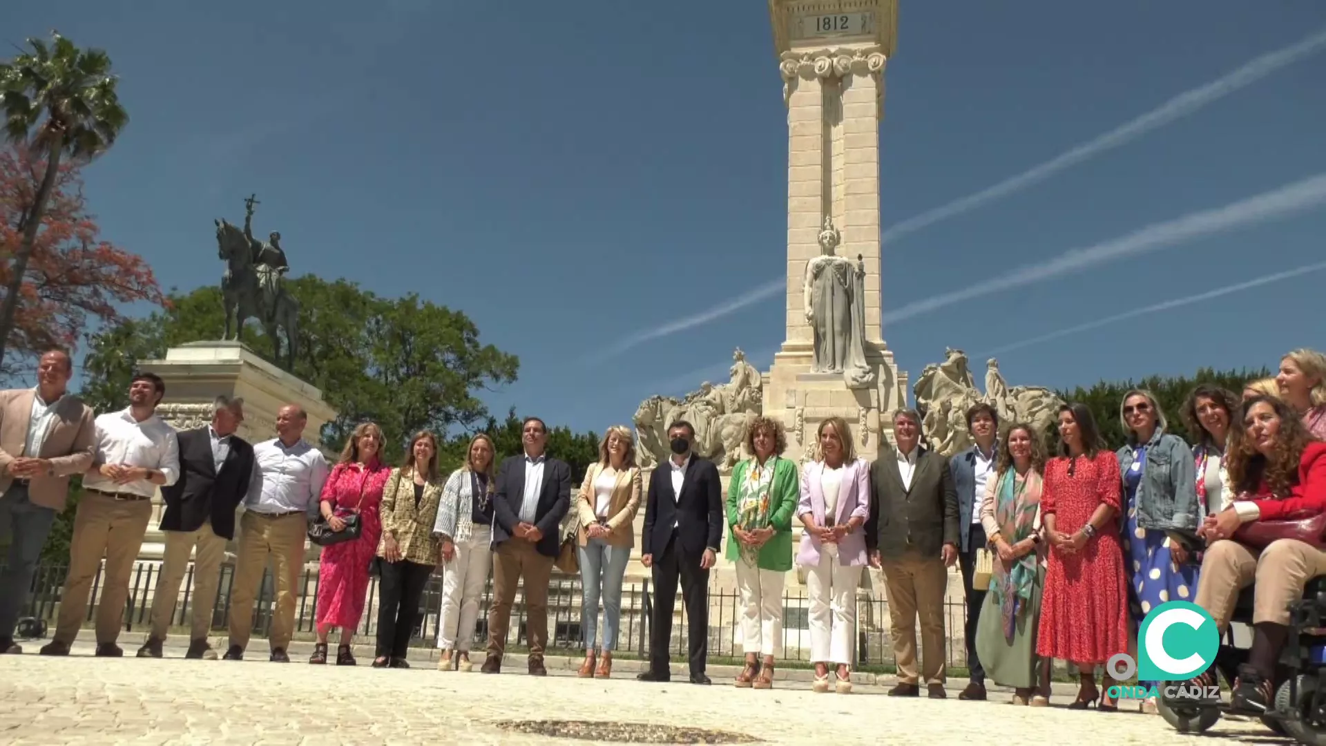 La cabeza de lista del PP a las elecciones al Parlamento Europeo, Dolors Montserrat, en su visita a Cádiz. 