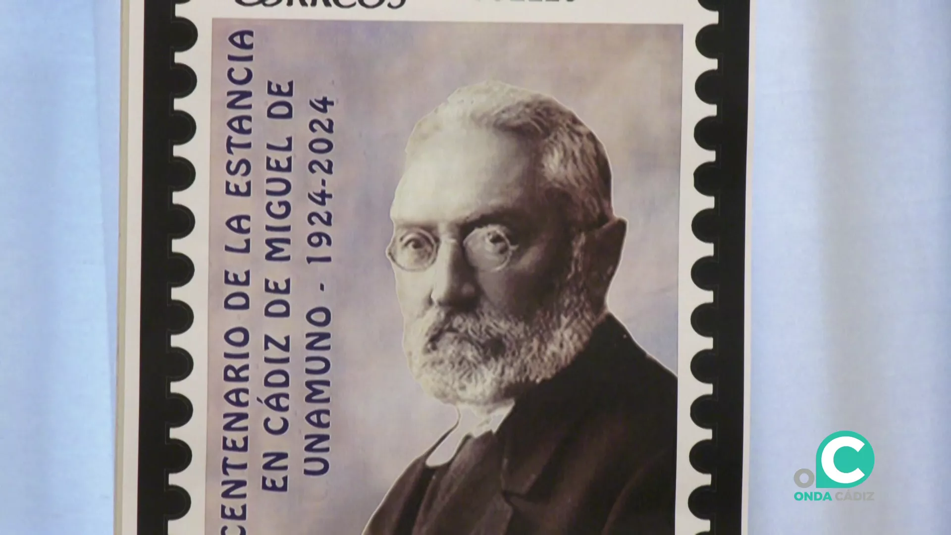 El sello con la efigie del intelectual vasco que recuerda los 100 años de su llegada a la capital gaditana El sello con la efigie del intelectual vasco que recuerda los 100 años de su llegada a la capital gaditana