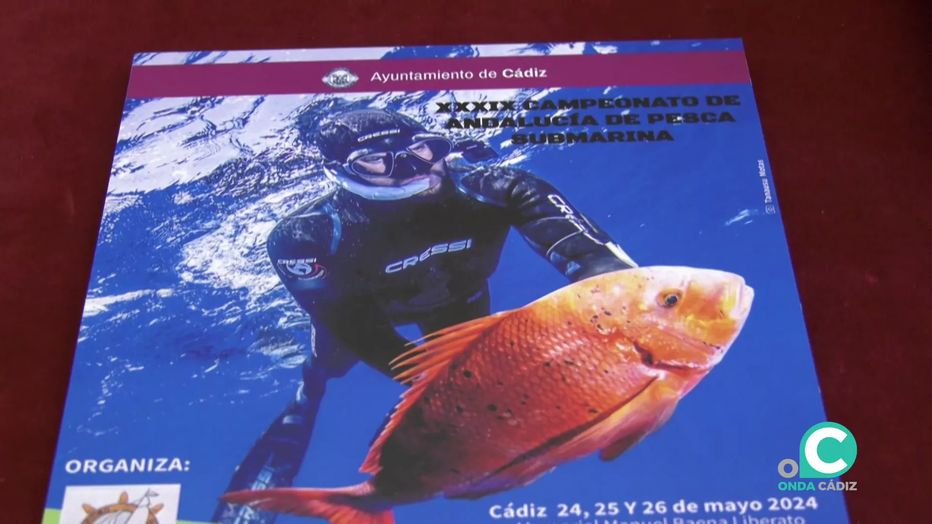 Cartel del Andaluz de Pesca Submarina que se celebrará este fin de semana en Cádiz.