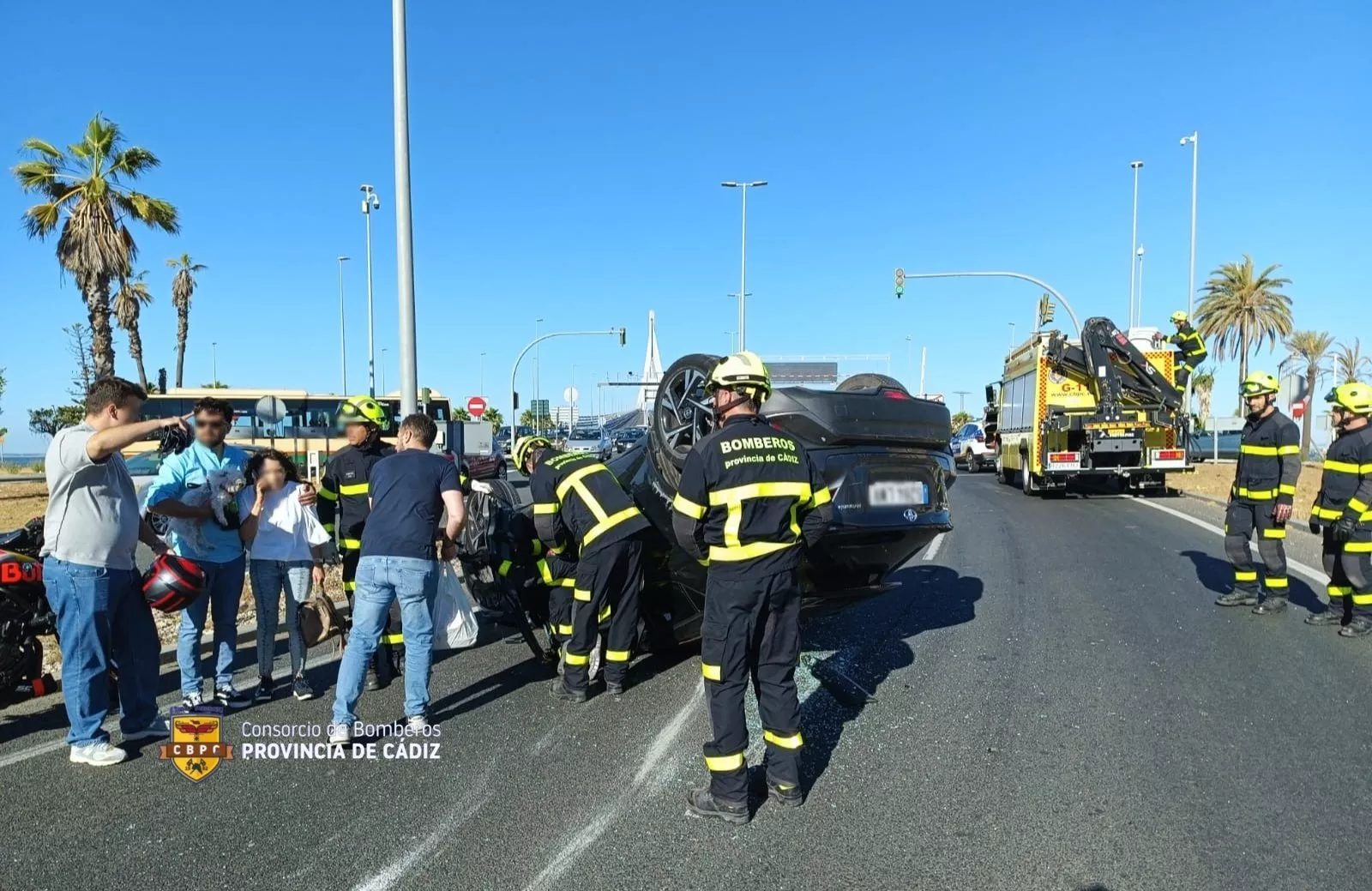 Imagen del lugar de la colisión. Foto del Consorcio de Bomberos Imagen del lugar de la colisión. Foto del Consorcio de Bomberos