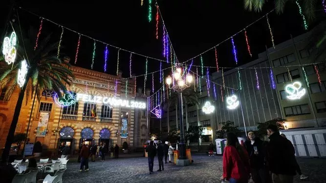 Imagen de archivo del alumbrado de Carnaval en Plaza Fragela.