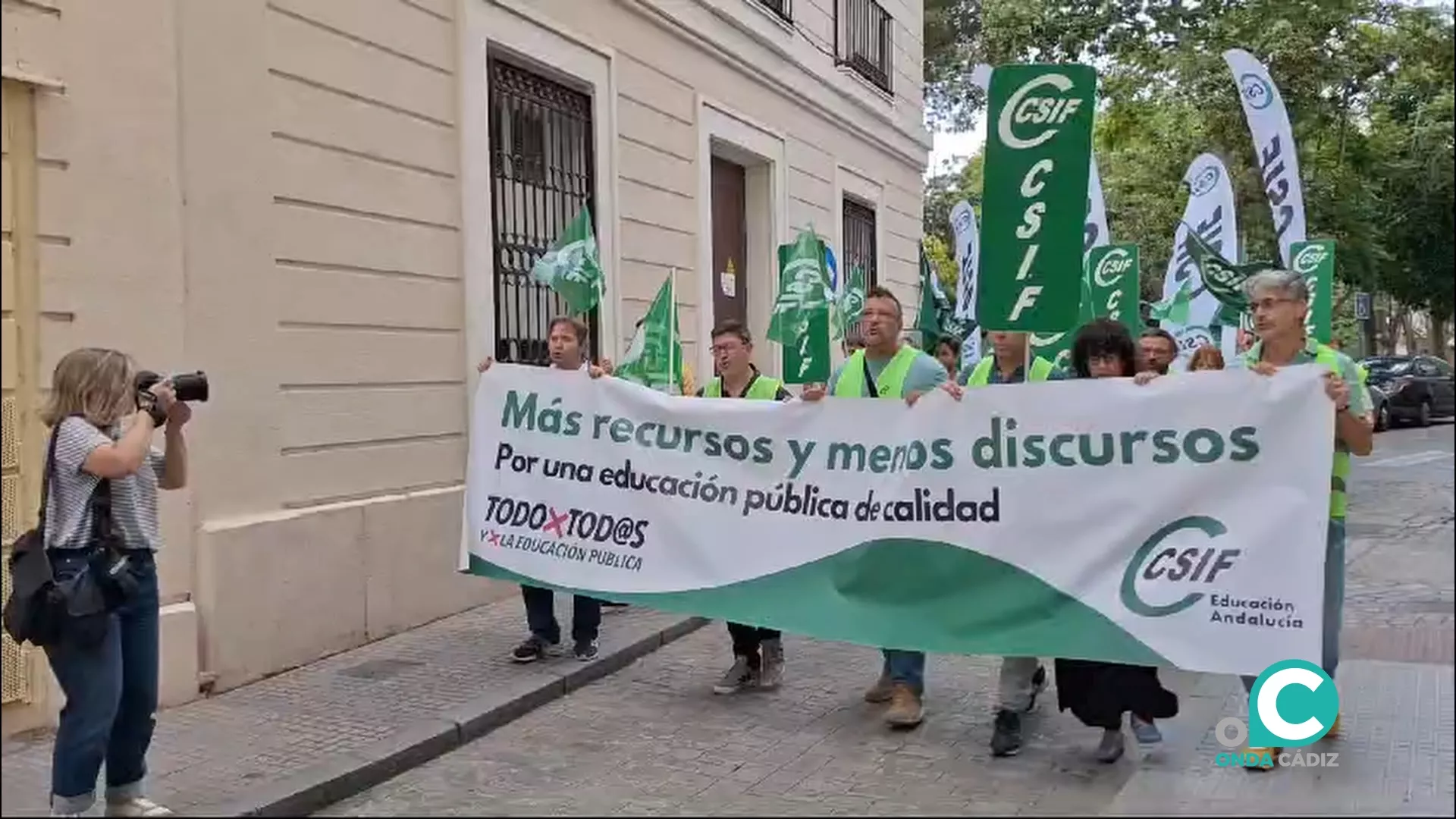 CSIF se ha movilizado en las ocho provincias andaluzas bajo el lema ‘Más recursos y menos discursos’.