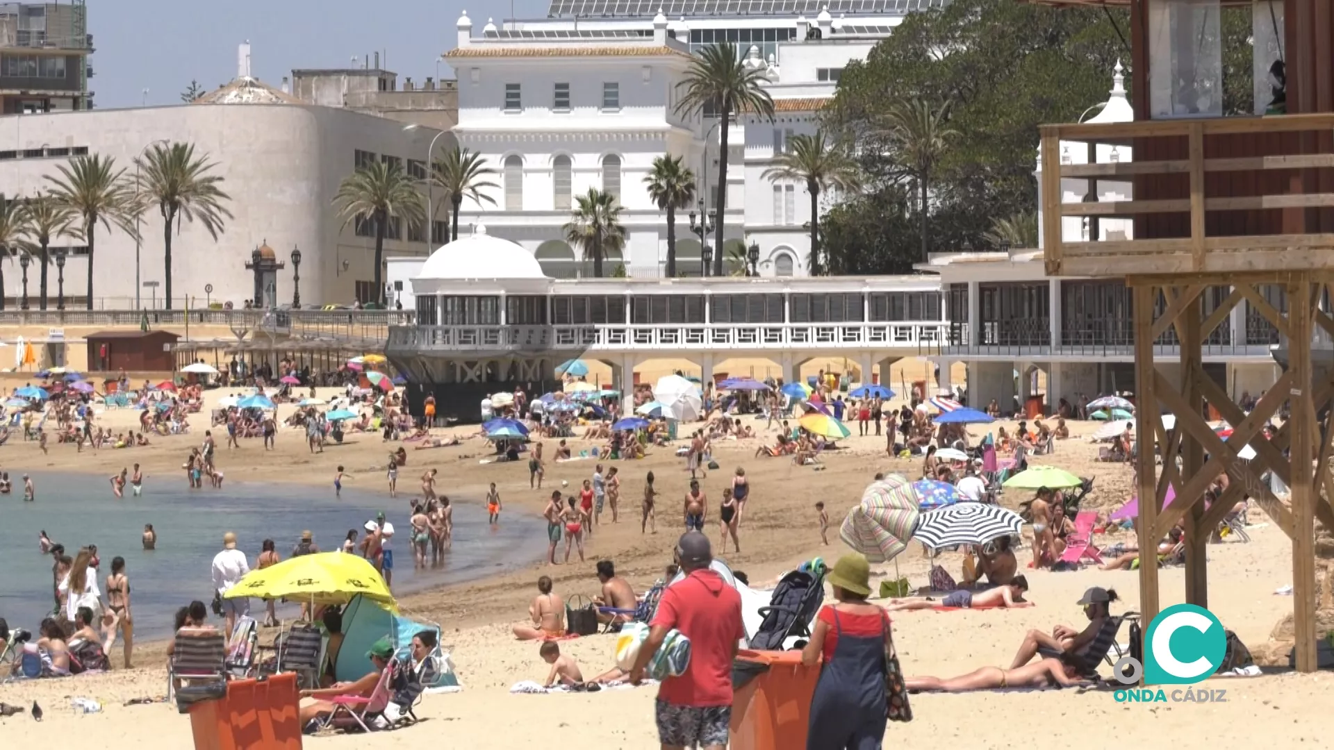 Imagen de la playa La Caleta este sábado. 