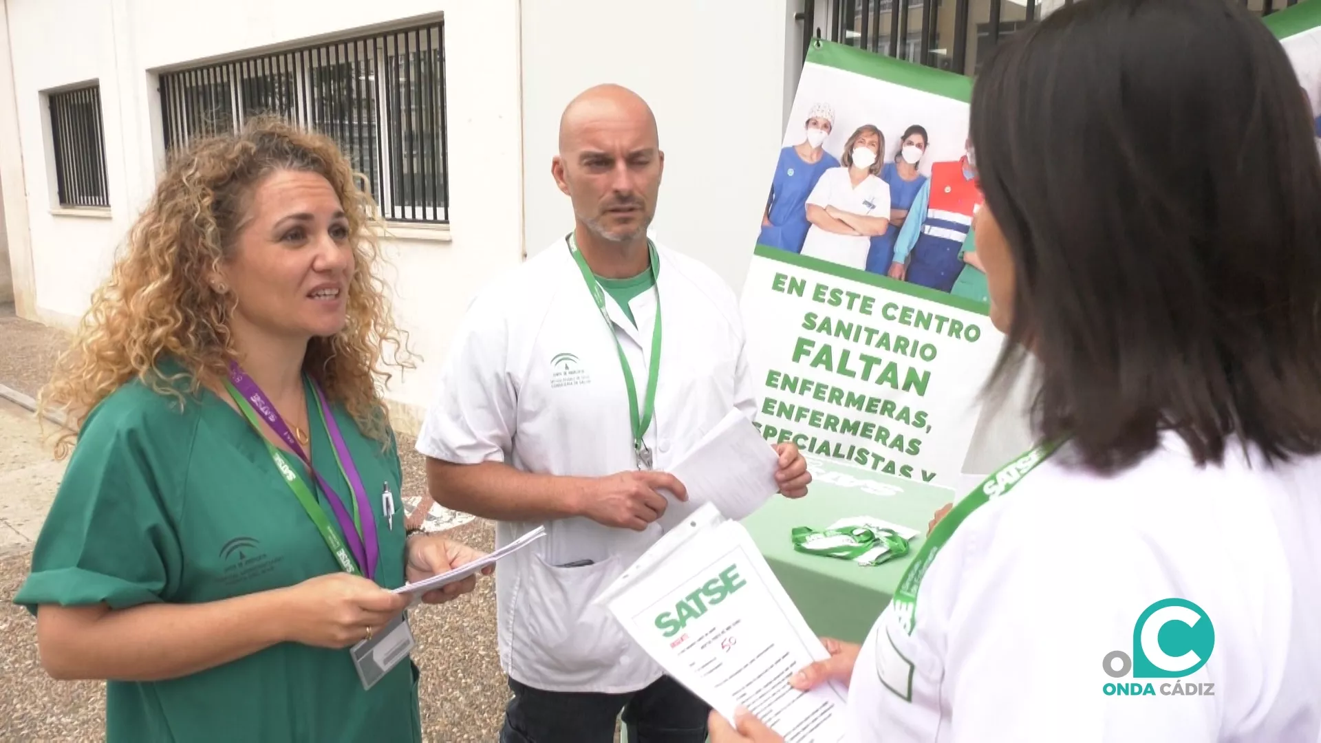 Campaña en el hospital Puerta del Mar por parte de SATSE. 