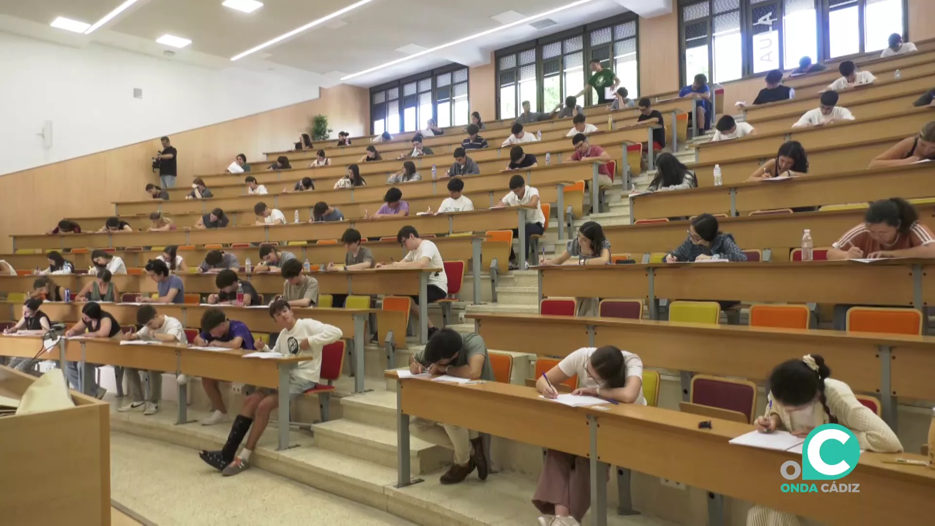 Imagen de la Facultad de Medicina durante los éxamenes en la mañana de este martes