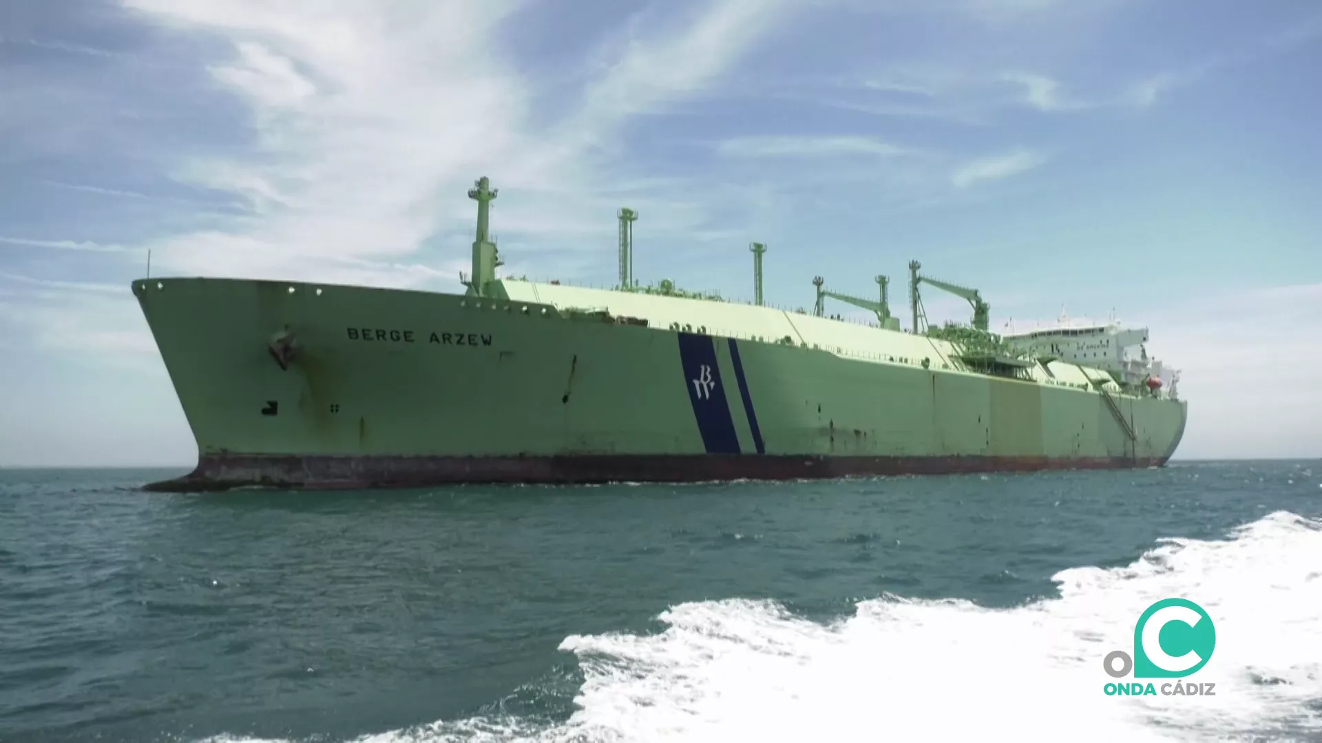 El buque gasero Berge Arzew en la Bahía de Cádiz