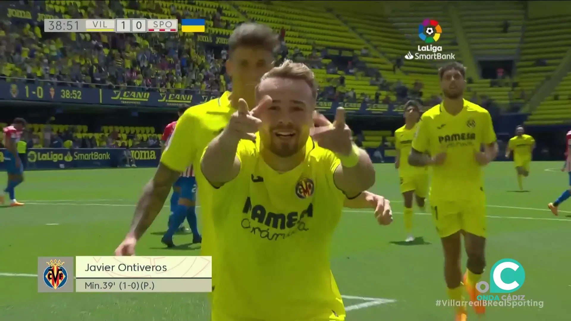 El nuevo jugador cadista celebrando un gol con su anterior equipo 