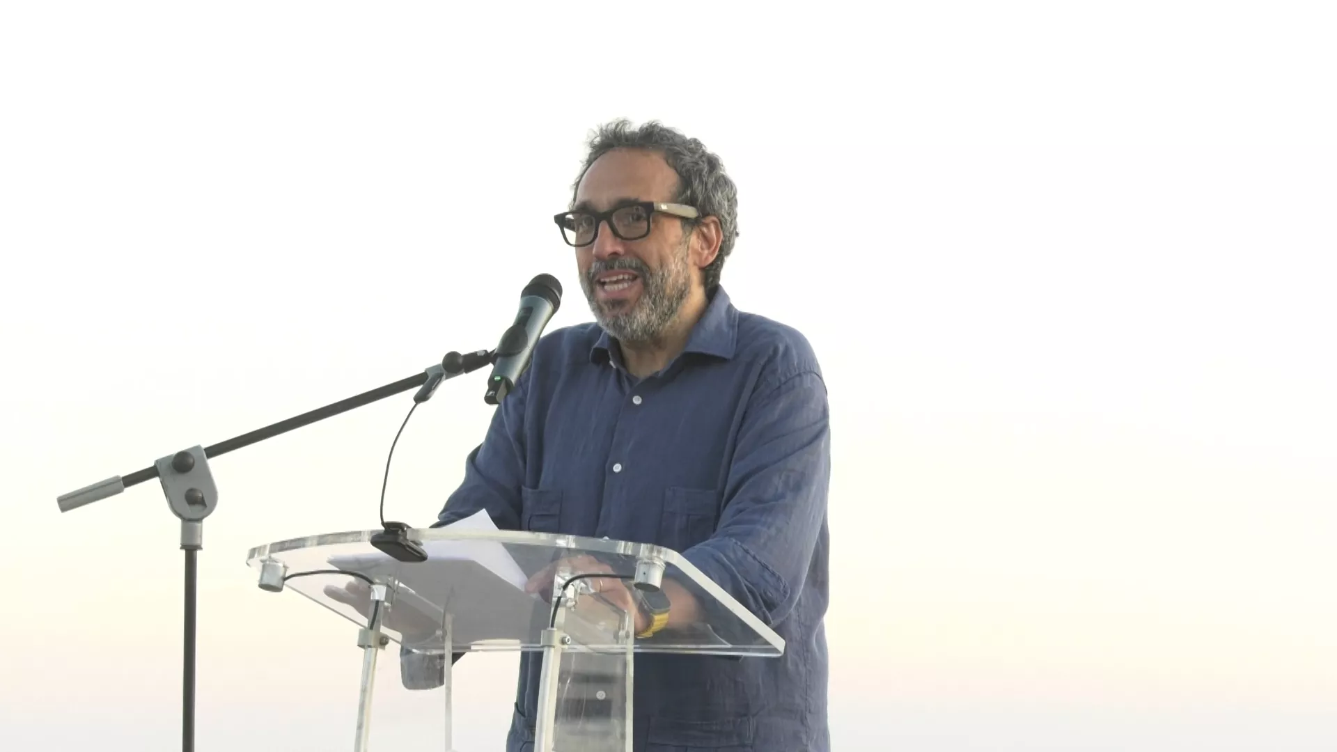 Manuel Zapata durante su discurso en el Baluarte de los Mártires.