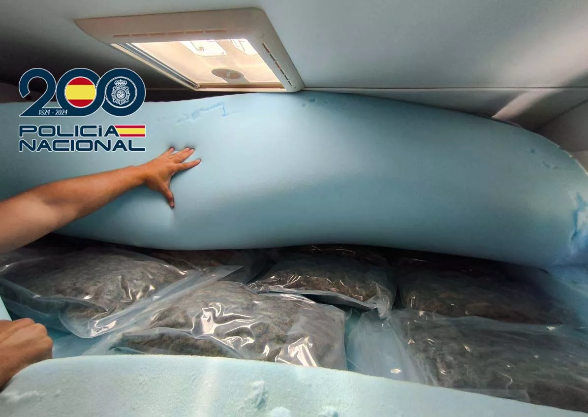 Imagen del material intervenido en el interior de la autocaravana. Imagen del material intervenido en el interior de la autocaravana.