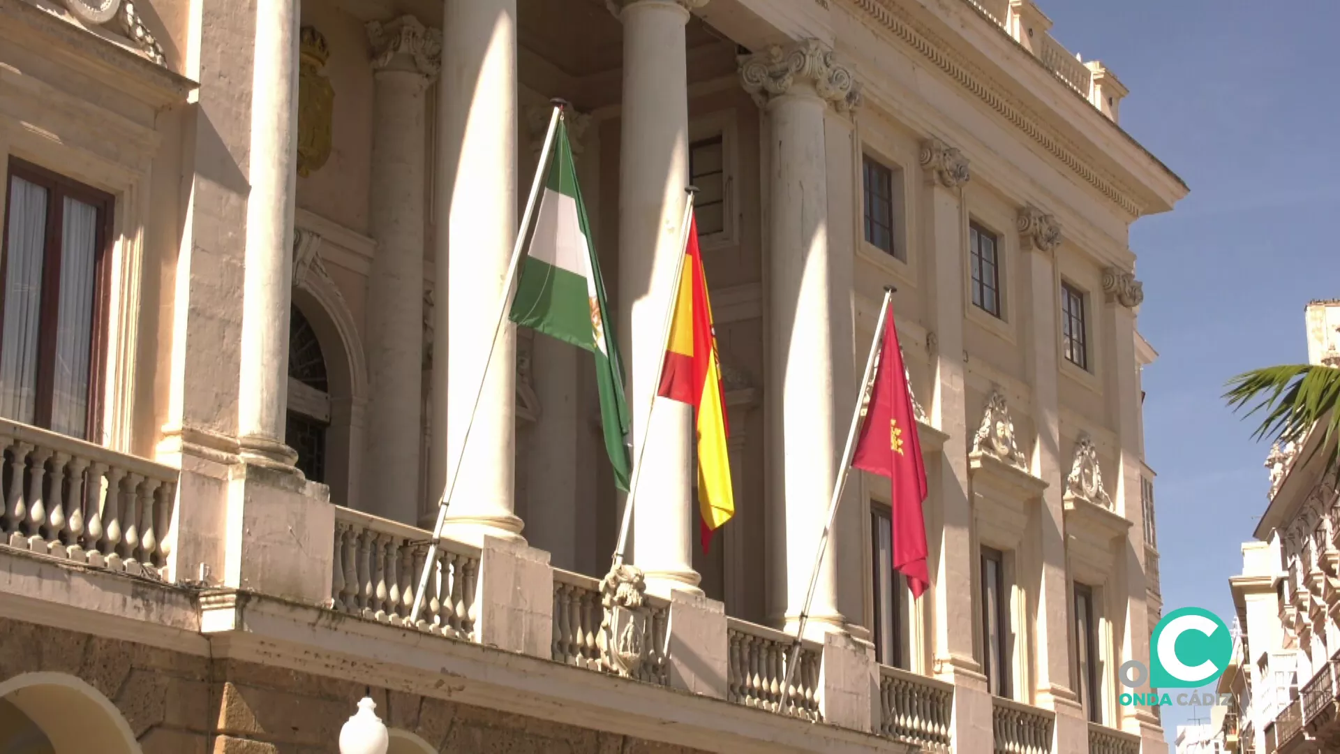 Fachada del Ayuntamiento de Cádiz.