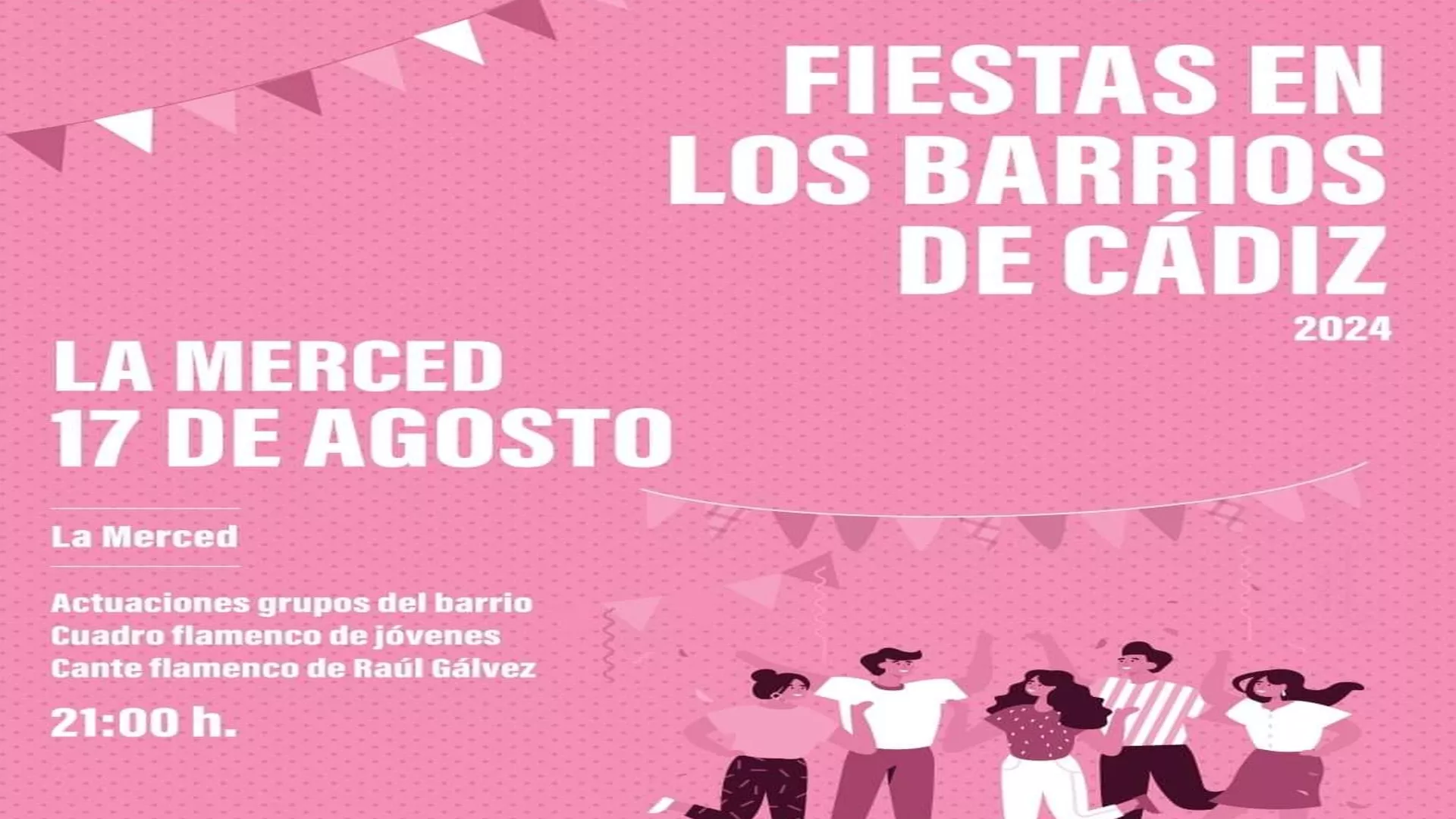 Cartel de la fiesta de barrio en La Merced 