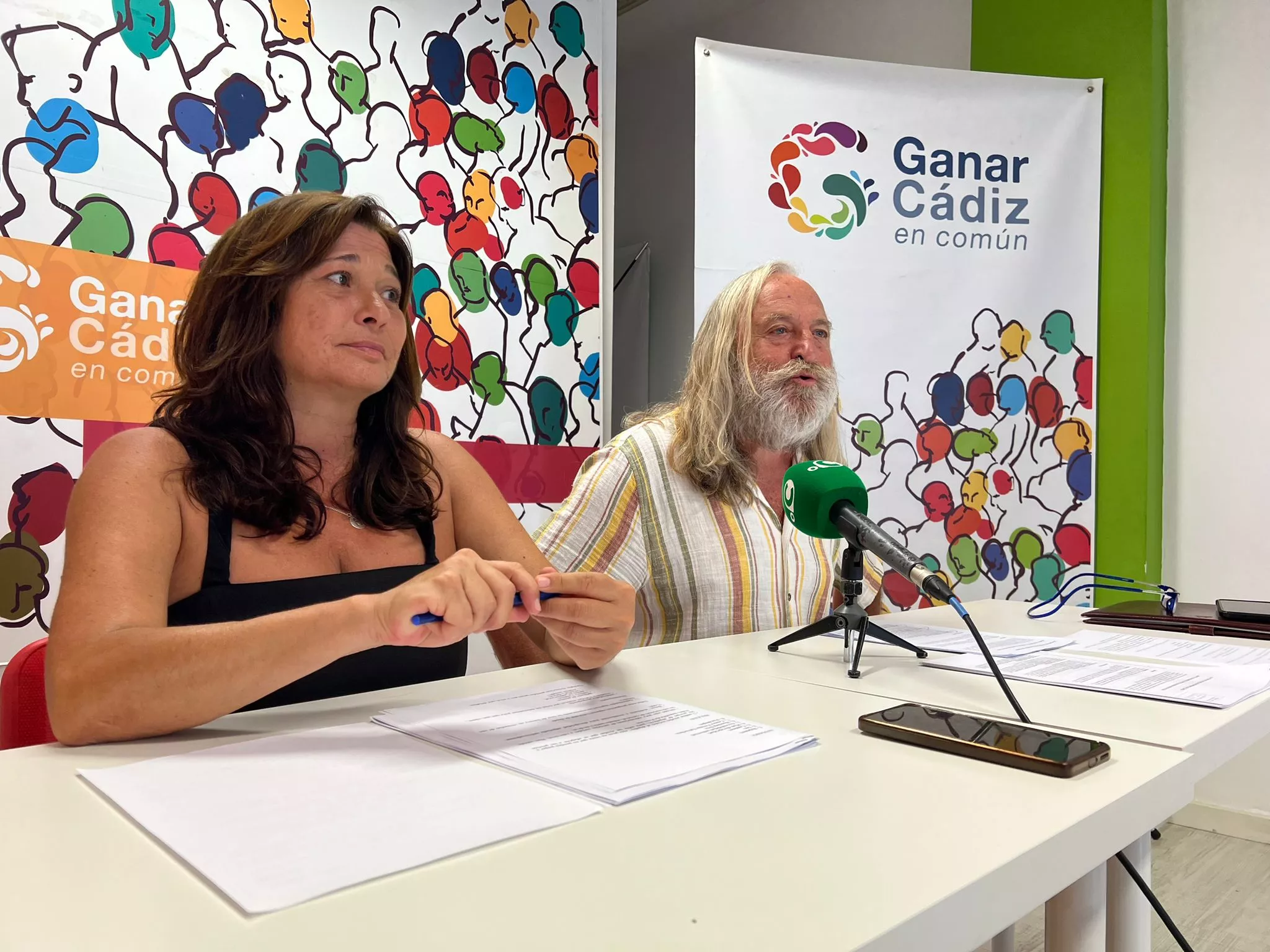 Imagen de la rueda de prensa convocada por Ganar Cádiz. 