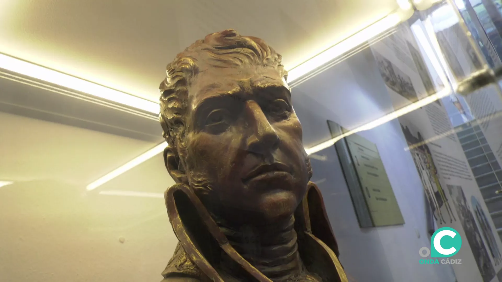 Busto del caudillo sudamericano en la exposición