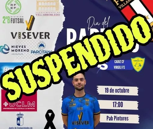 Cartel que muestra el aplazamiento del choque que debía haberse disputado en tierras albaceteñas Cartel que muestra el aplazamiento del choque que debía haberse disputado en tierras albaceteñas