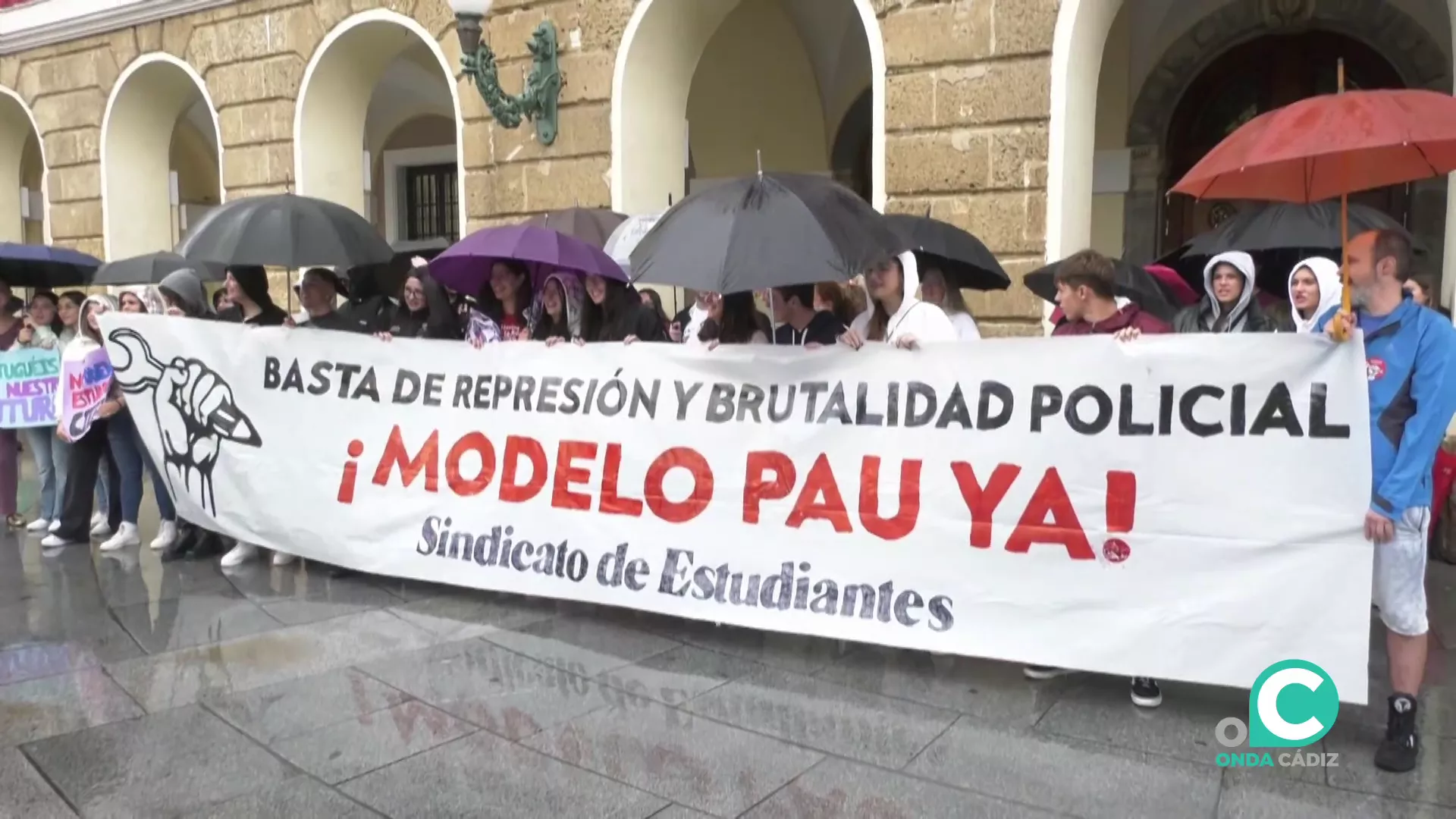 Un momento del acto de protesta