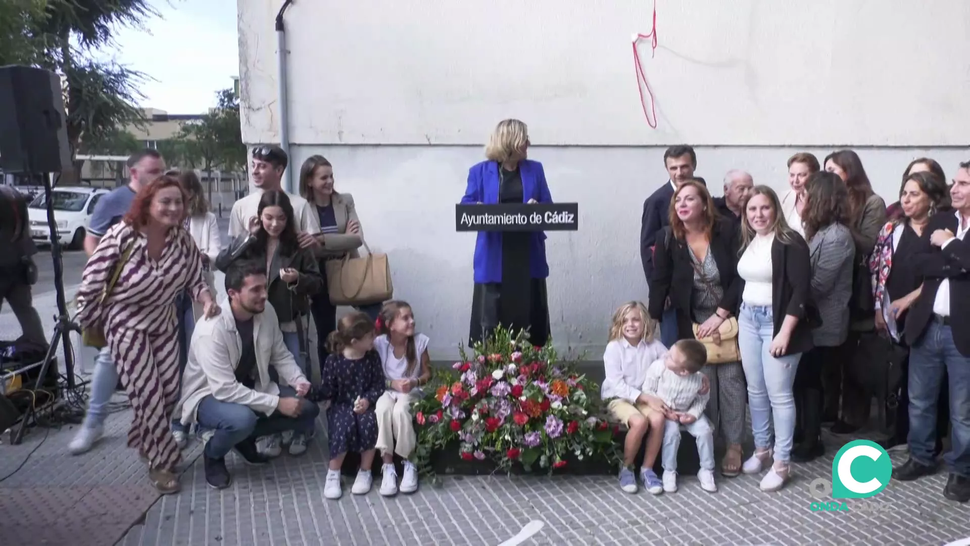 Familiares de la homenajeada en un momento del acto