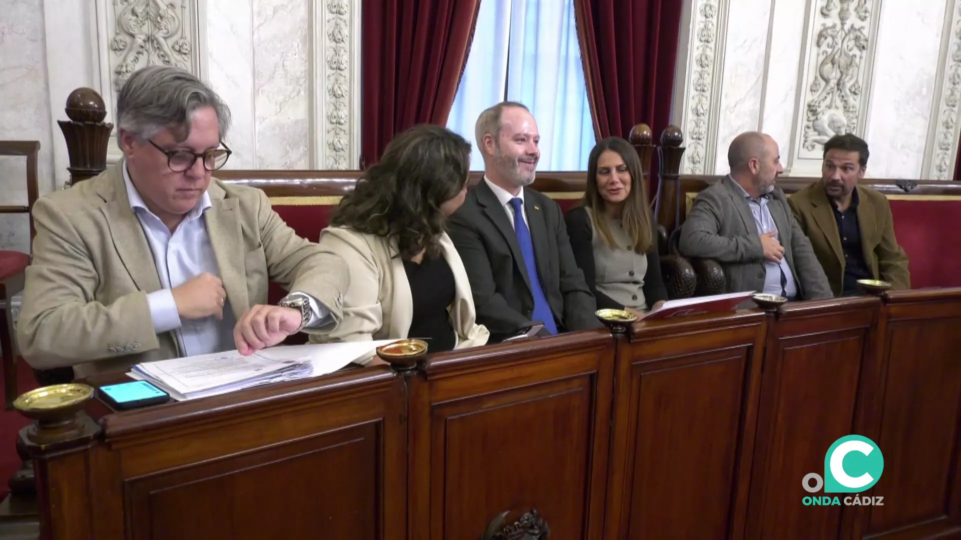 Ediles del PSOE durante el transcurso de un Pleno municipal