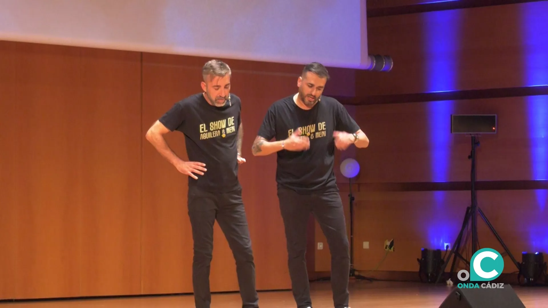 Un momento del espectáculo de Aguilera y Mení en el Palacio de Congresos. 