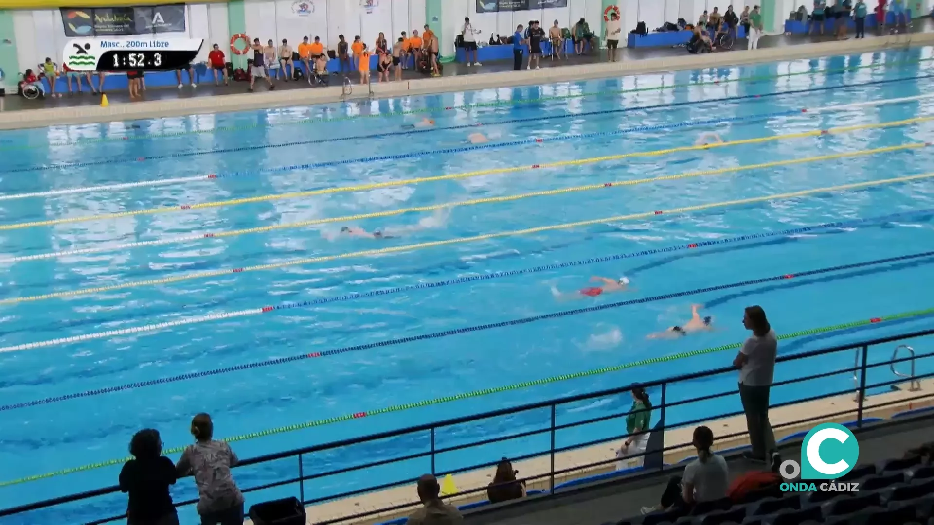 Imagen de una de las pruebas en la piscina del Ciudad de Cádiz Imagen de una de las pruebas en la piscina del Ciudad de Cádiz