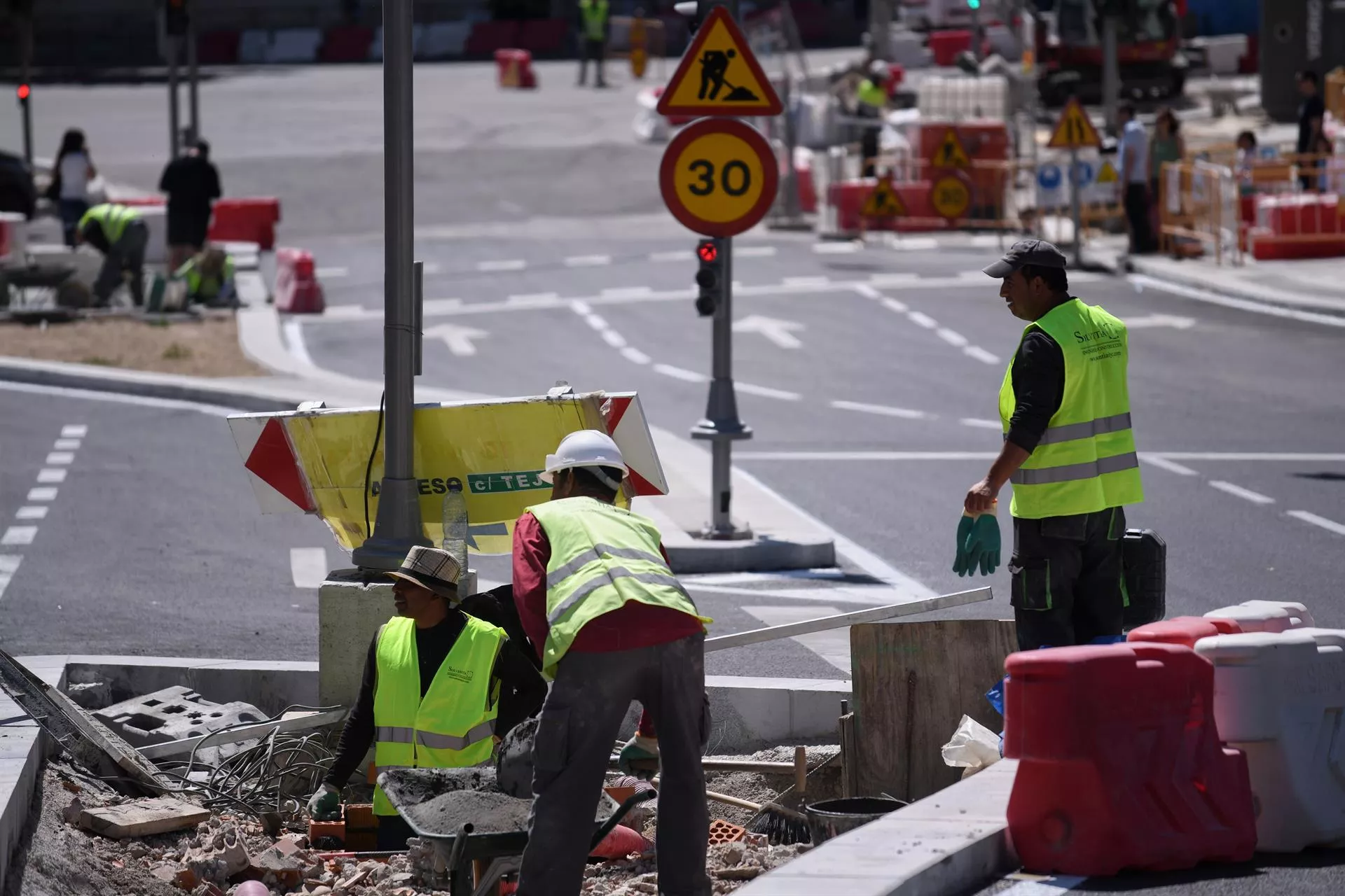 Trabajadores en una obra 