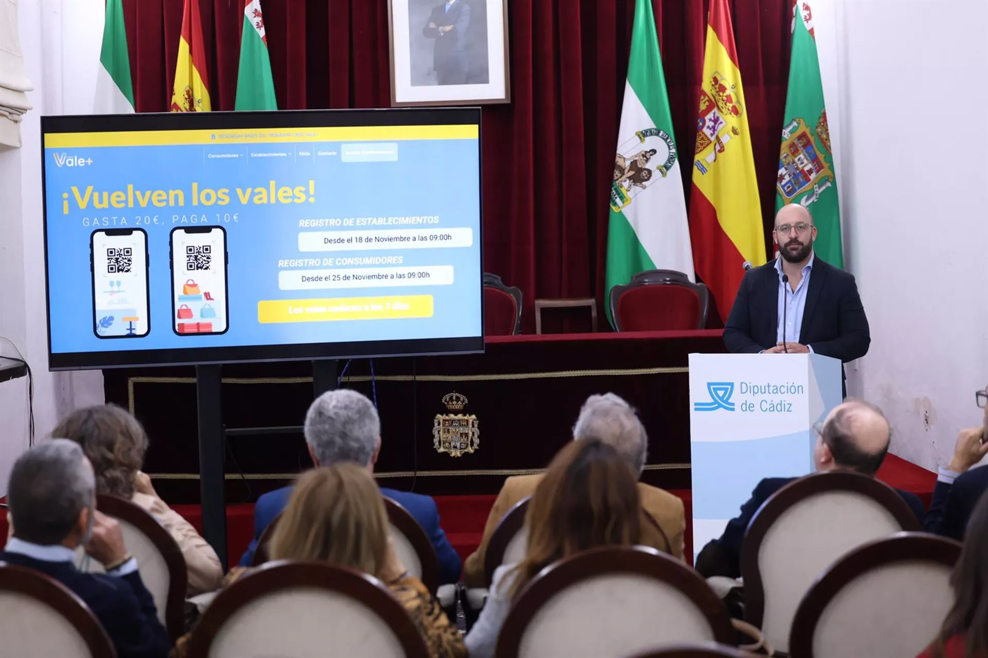 El diputado provincial Germán Beardo, durante la presentación de la campaña