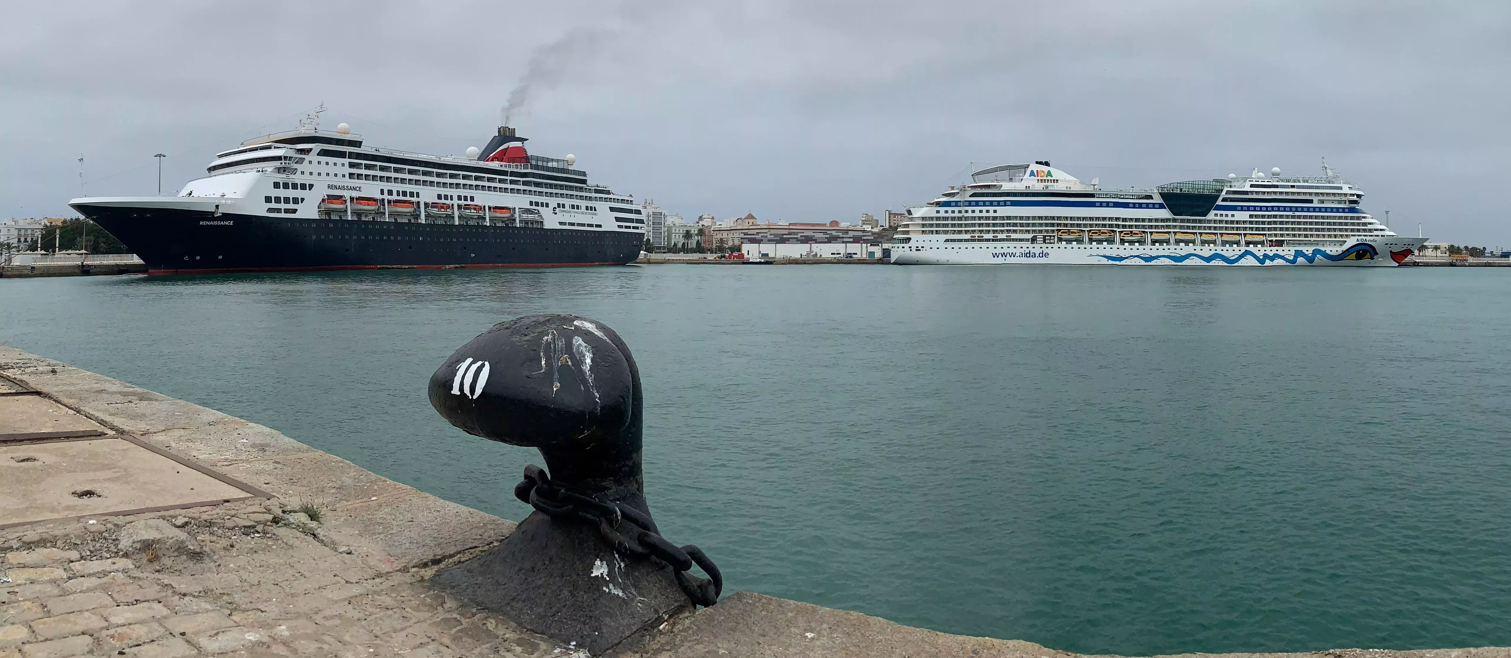 Imagen de cruceros en el puerto de Cádiz en el mes de septiembre. 