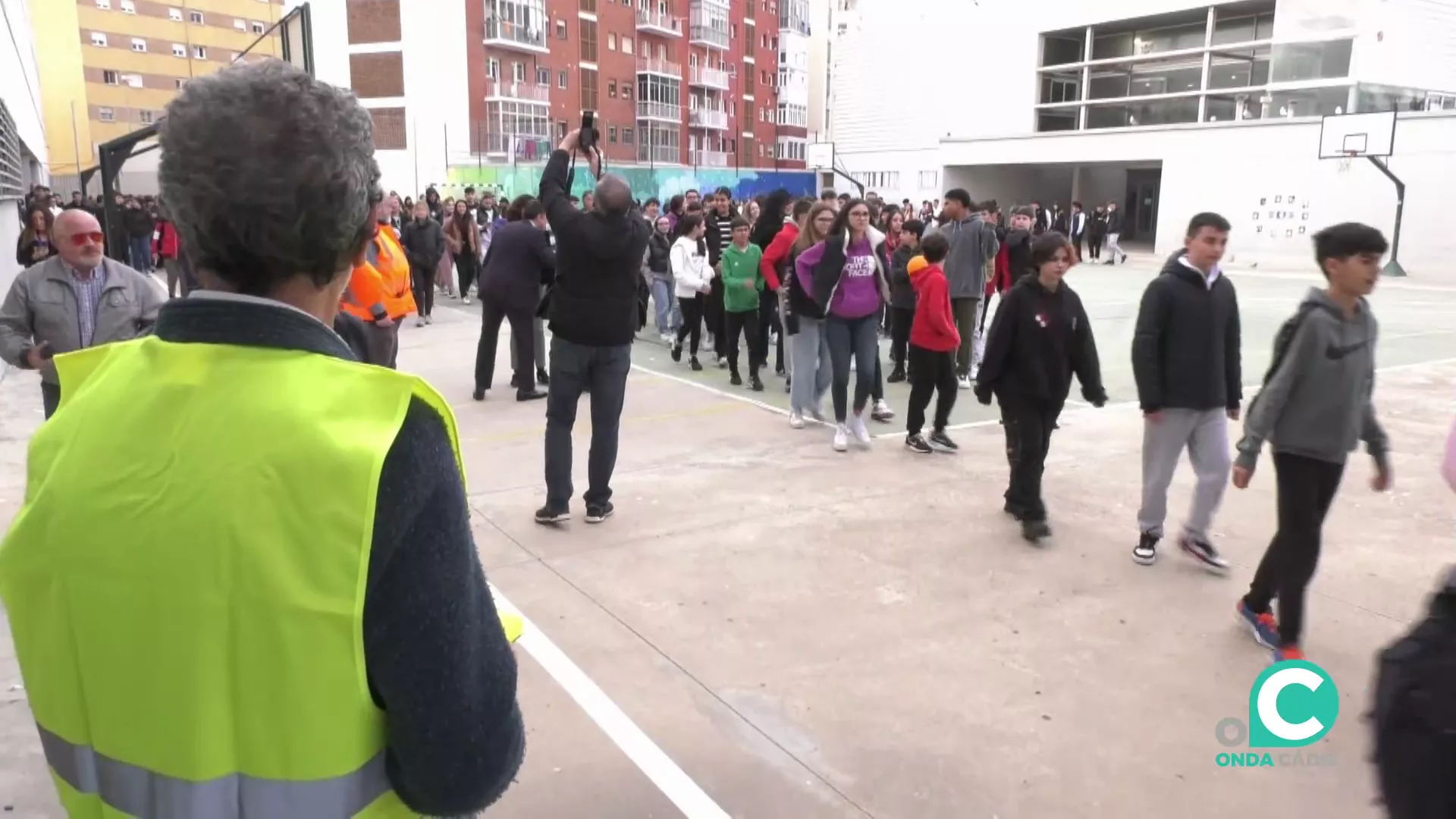 Simulacro en un instituto en la capital gaditana