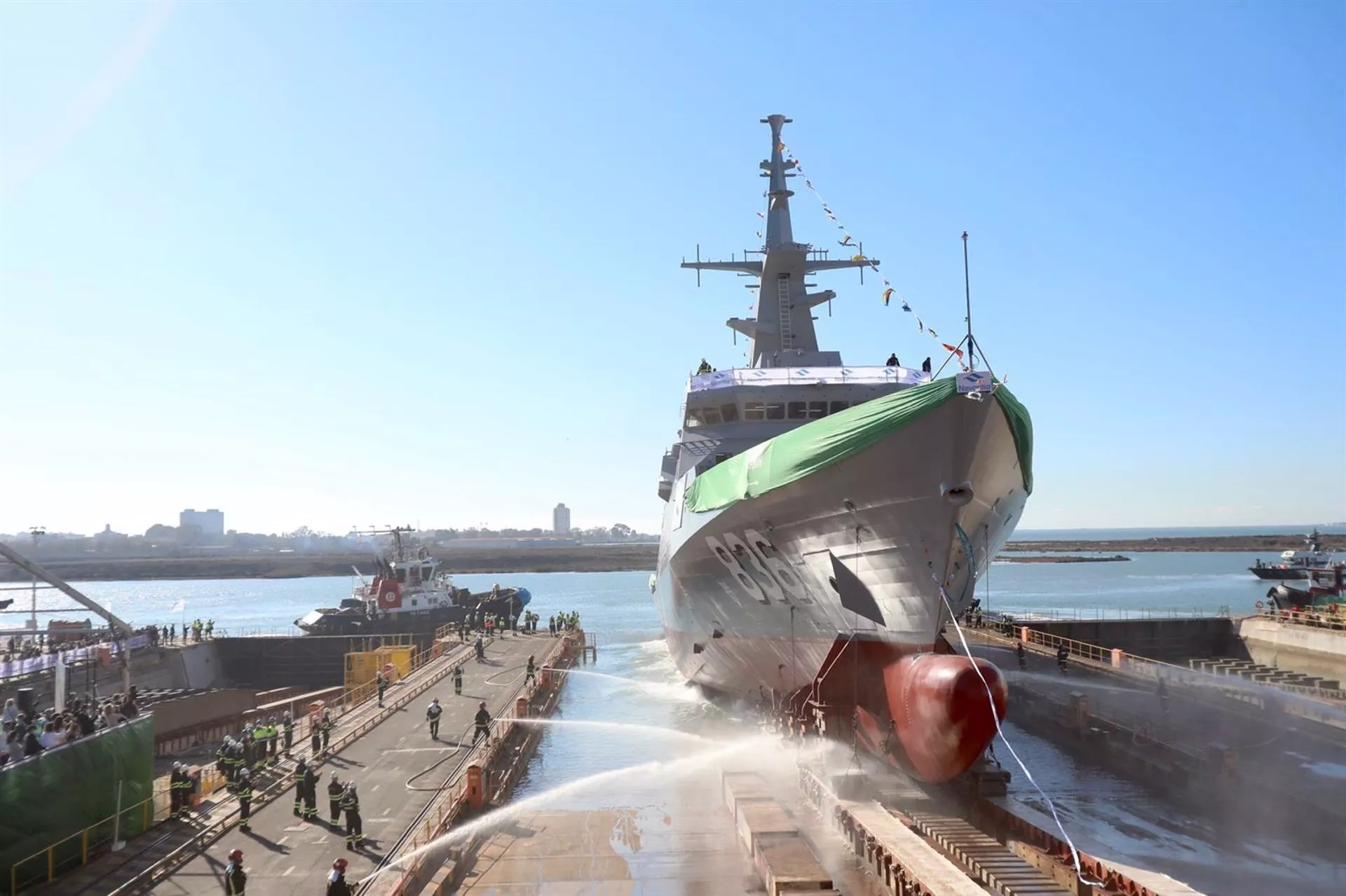 Botadura en San Fernando de un navio para la armada saudí en una imagen de archivo