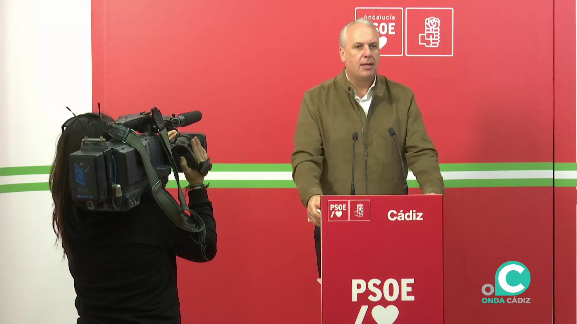 Un momento de la rueda de prensa en la sede provincial de la formación socialista