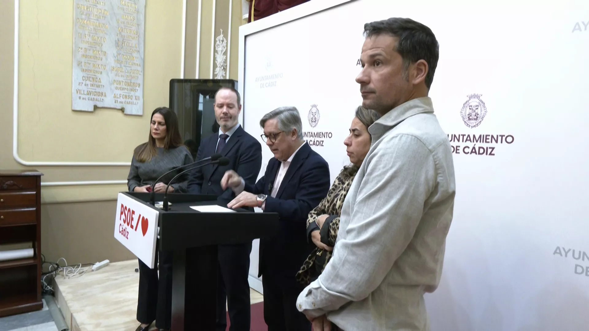 Un momento de la rueda de prensa ofrecida en el el Ayuntamiento