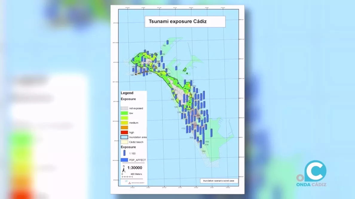 Imagen de la evaluación del riesgo de maremotos en la capital gaditana Imagen de la evaluación del riesgo de maremotos en la capital gaditana