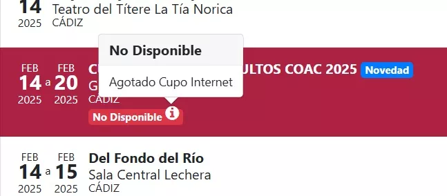 Todas las entradas se pusieron en taquilla este sábado en la taquilla provisional en el Ayuntamiento de Cádiz