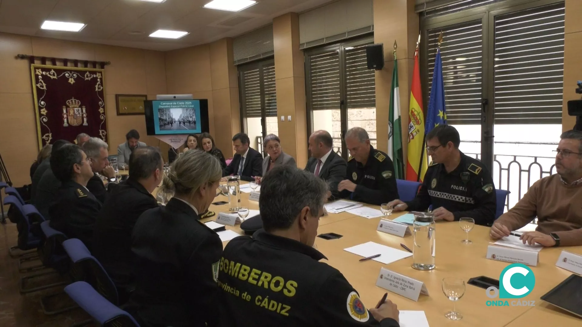 Junta Local de Seguridad con motivo del Carnaval en la sede de la Subdelegación del Gobierno en Cádiz.