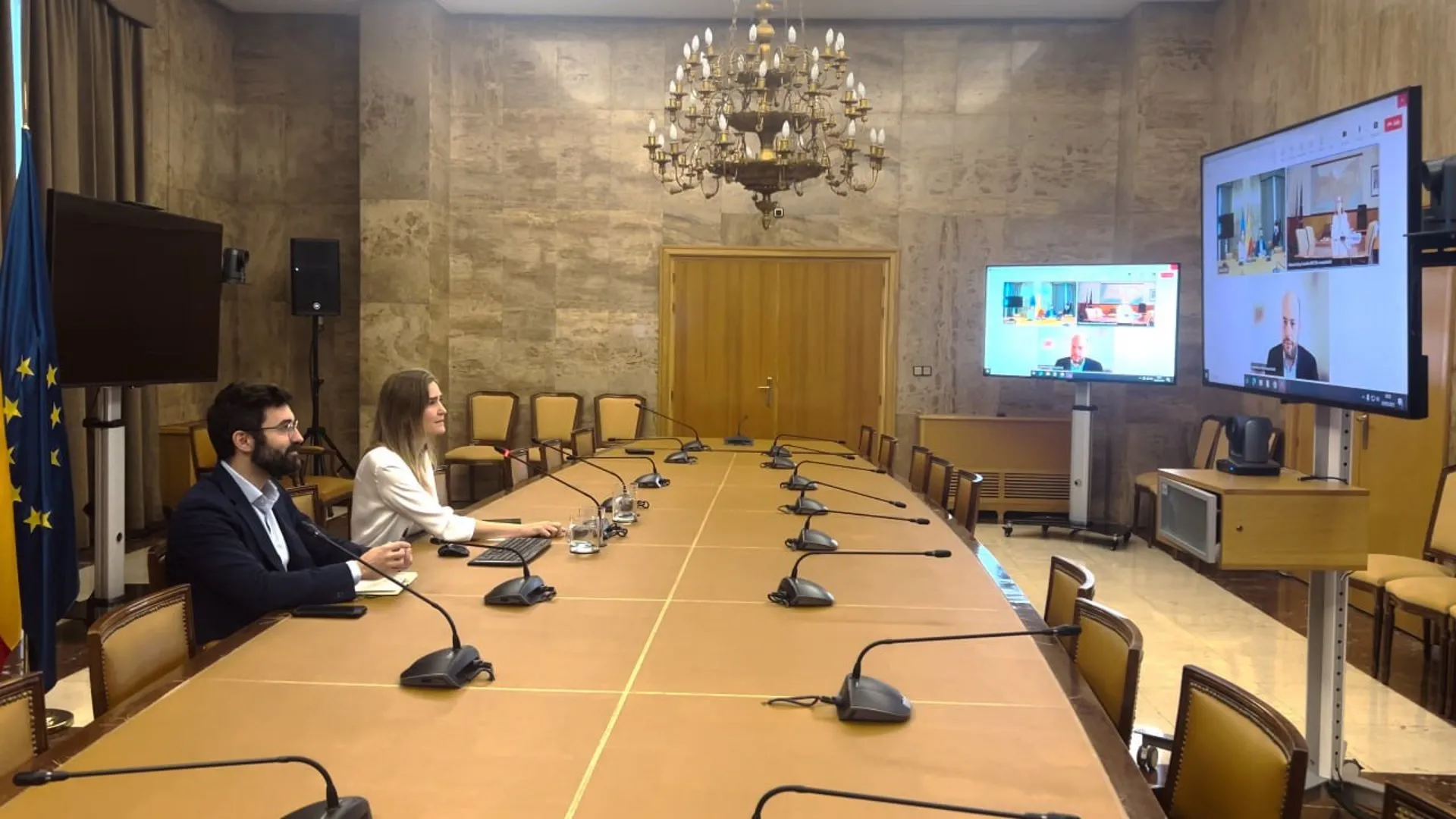 Reunión de la ministra para la Transición Ecológica y el Reto Demográfico, Sara Aagesen, y la ministra portuguesa de Medio Ambiente y Energía, María da Graça Carvalho. Reunión de la ministra para la Transición Ecológica y el Reto Demográfico, Sara Aagesen, y la ministra portuguesa de Medio Ambiente y Energía, María da Graça Carvalho.