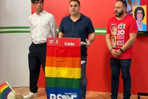 Los dirigentes socialistas Juan Cornejo, Pablo Orellana y Joaquín Muñoz durante el acto Los dirigentes socialistas Juan Cornejo, Pablo Orellana y Joaquín Muñoz durante el acto