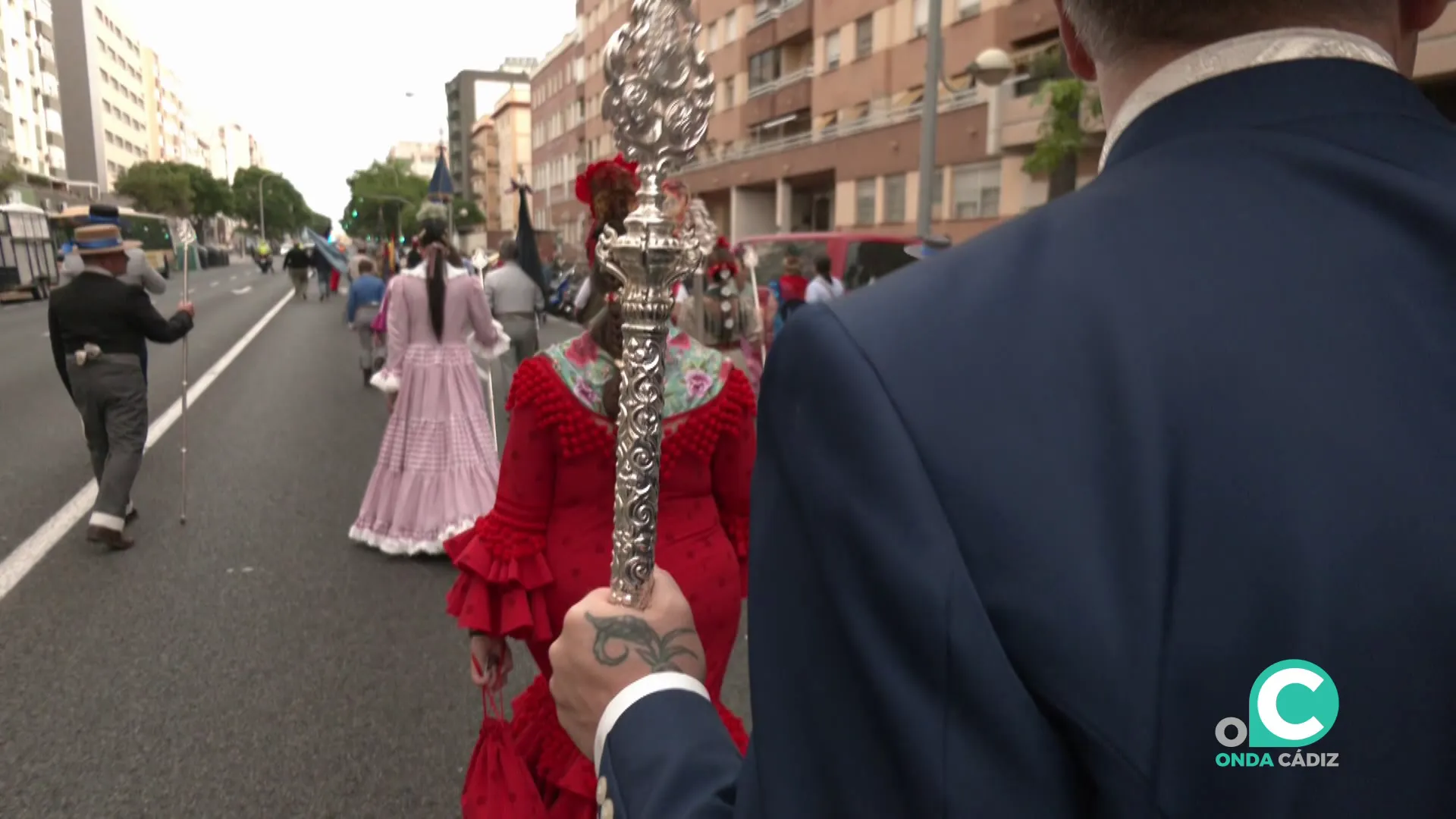Momento de la partida por la Avenida principal de la capital gaditana la semana pasada Momento de la partida por la Avenida principal de la capital gaditana la semana pasada