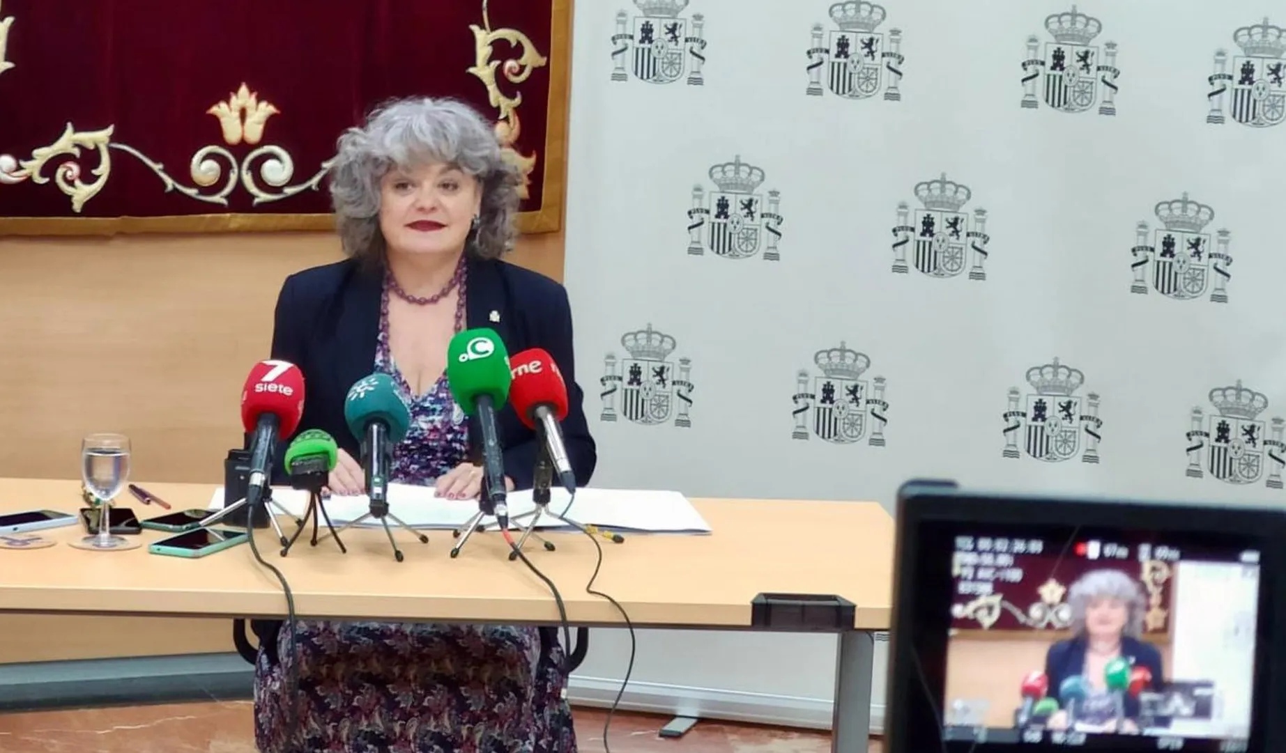 Blanca Flores en rueda de prensa en una imagen de archivo Blanca Flores en rueda de prensa en una imagen de archivo