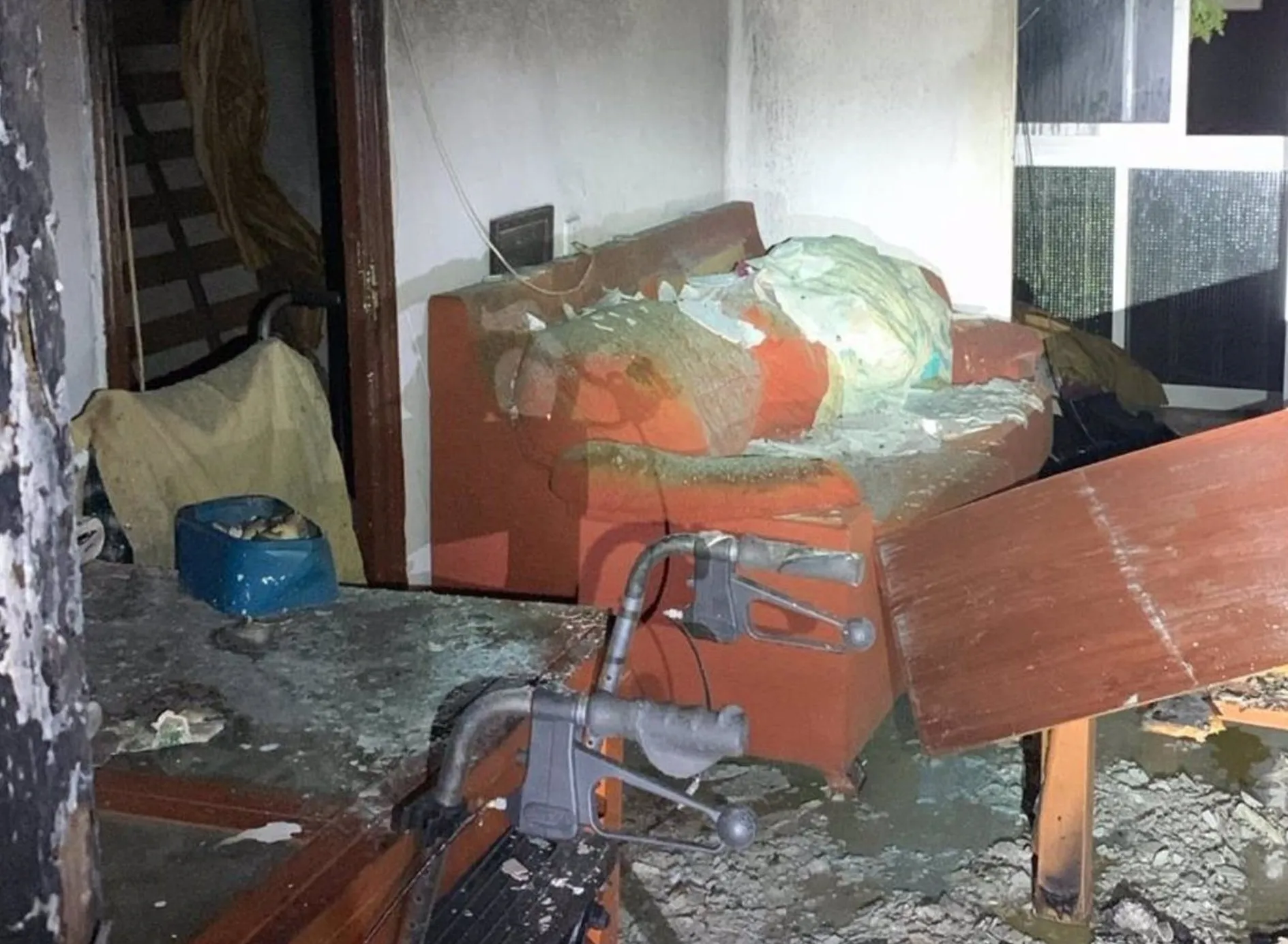 Estado del inmueble tras la deflagración Estado del inmueble tras la deflagración